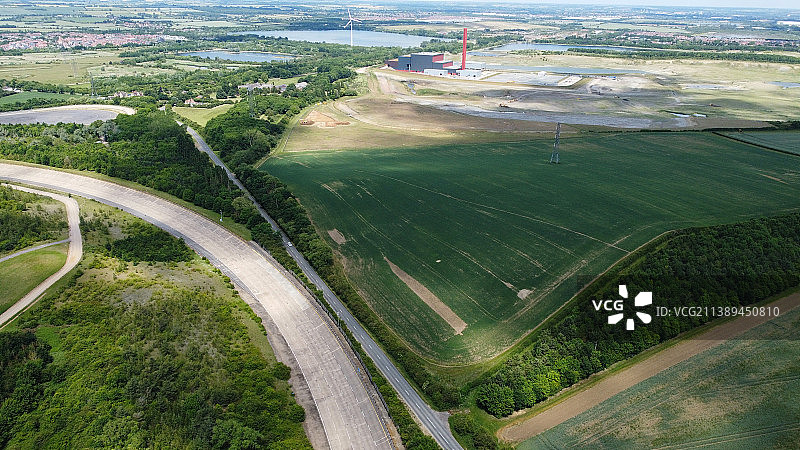 英国米尔布鲁克试验场乡村景观鸟瞰图图片素材