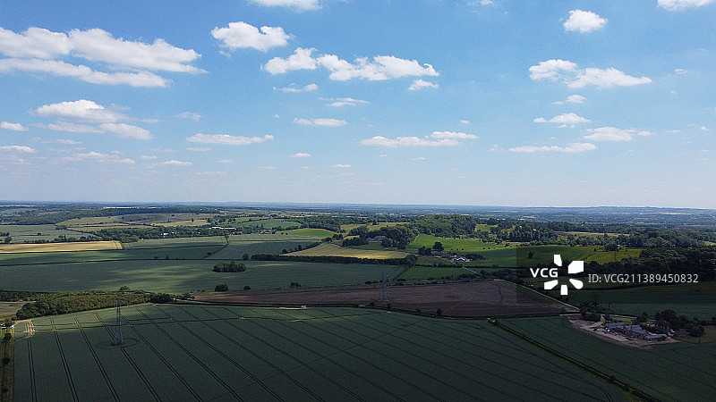 英国米尔布鲁克试验场乡村景观鸟瞰图图片素材
