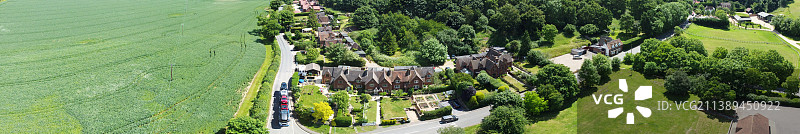 英国乡村景观和米尔布鲁克试验场全景航拍图片素材