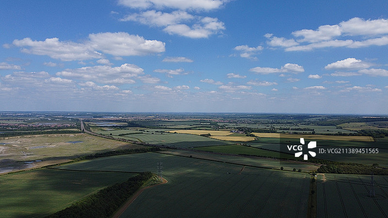 英国米尔布鲁克试验场乡村景观鸟瞰图图片素材