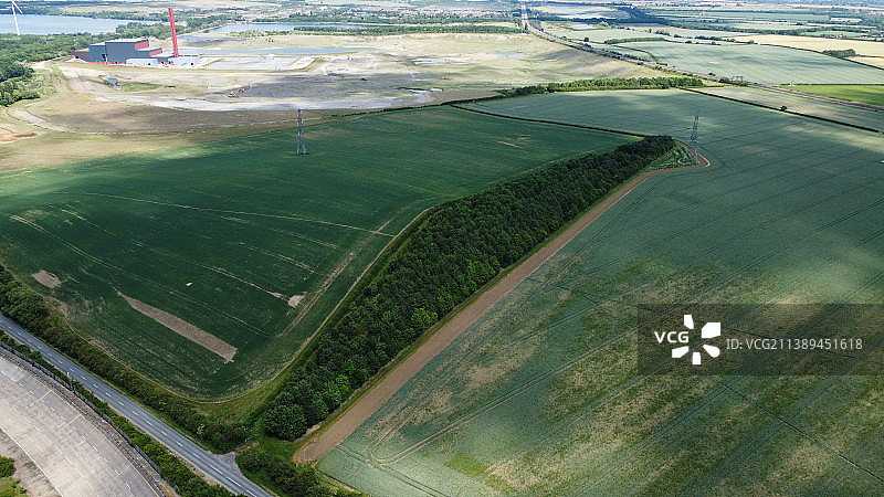 英国米尔布鲁克试验场乡村景观鸟瞰图图片素材