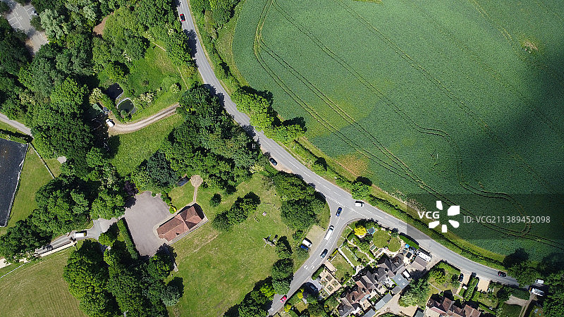 英国米尔布鲁克试验场乡村景观鸟瞰图图片素材