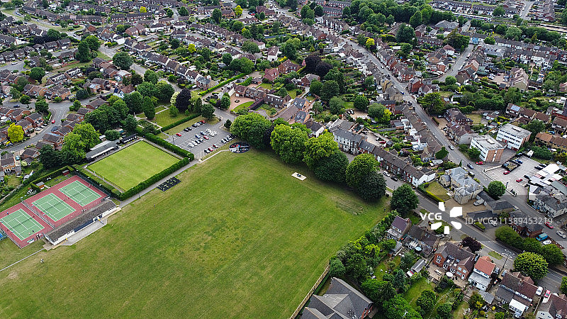 英格兰莱顿巴扎德镇的鸟瞰图图片素材