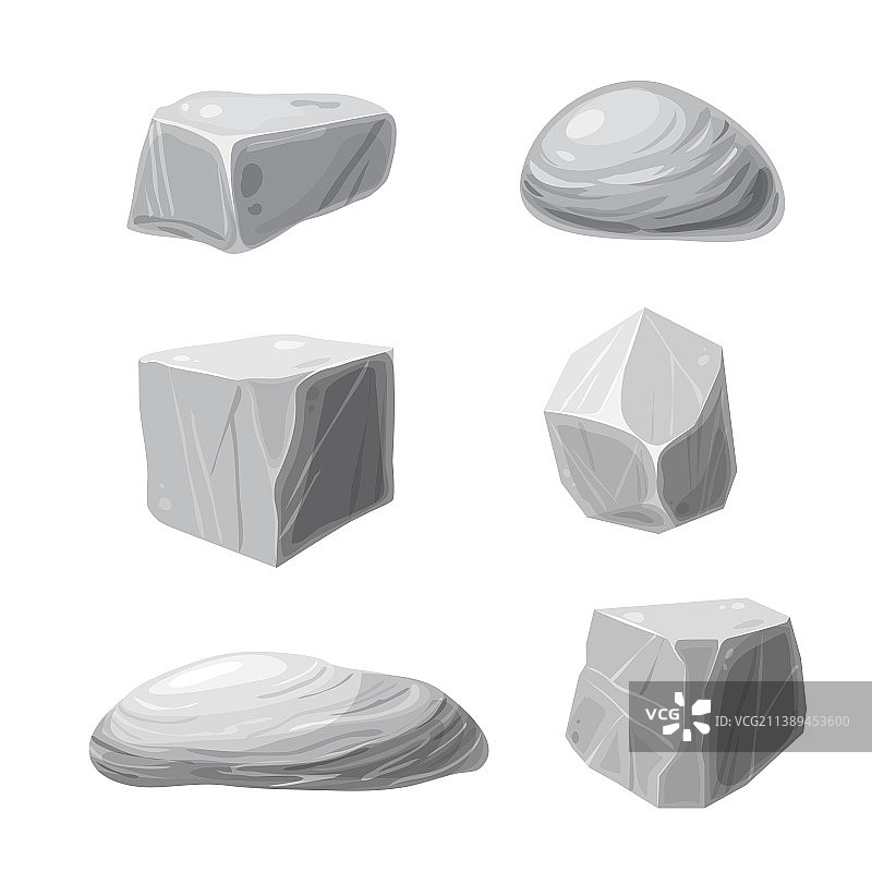 灰色岩石碎屑鹅卵石图片素材