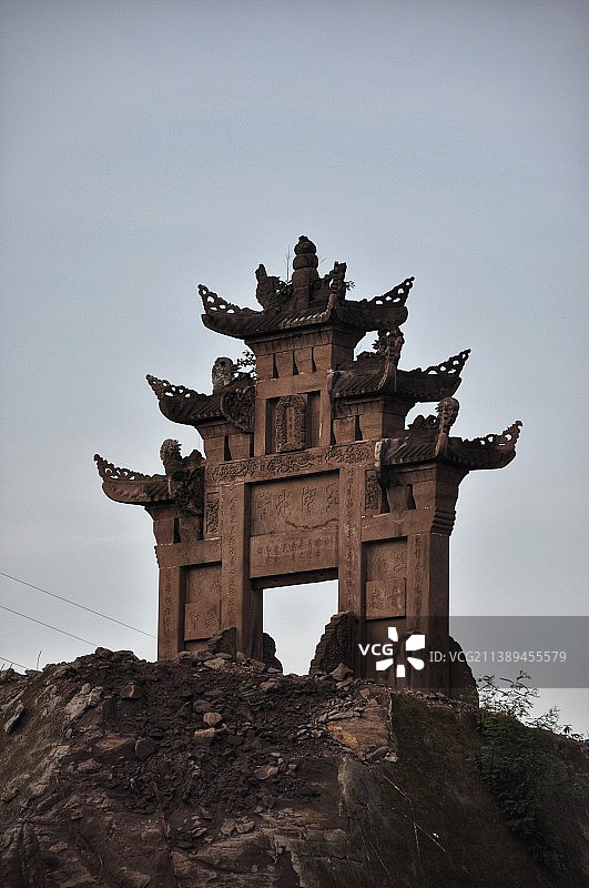 重庆渝北周氏节孝牌坊图片素材