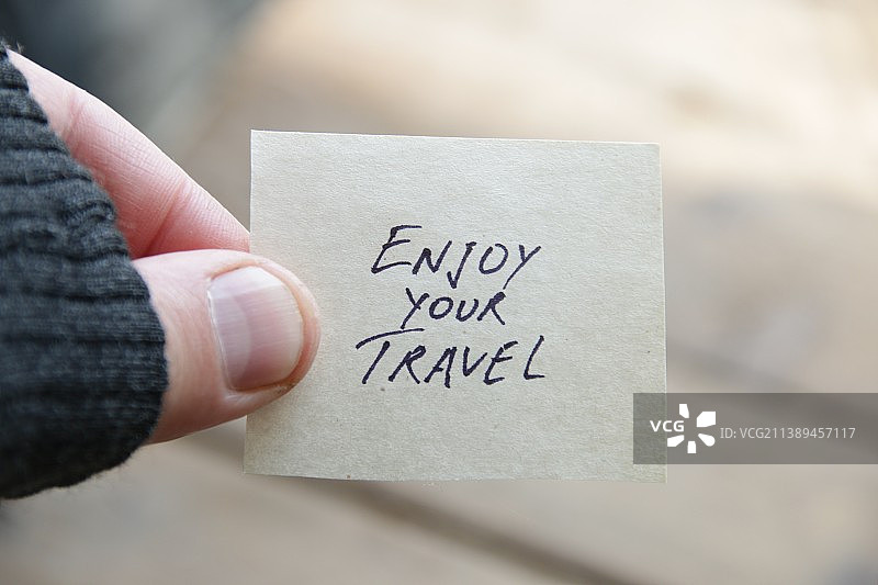 享受旅行理念标签铭文图片素材