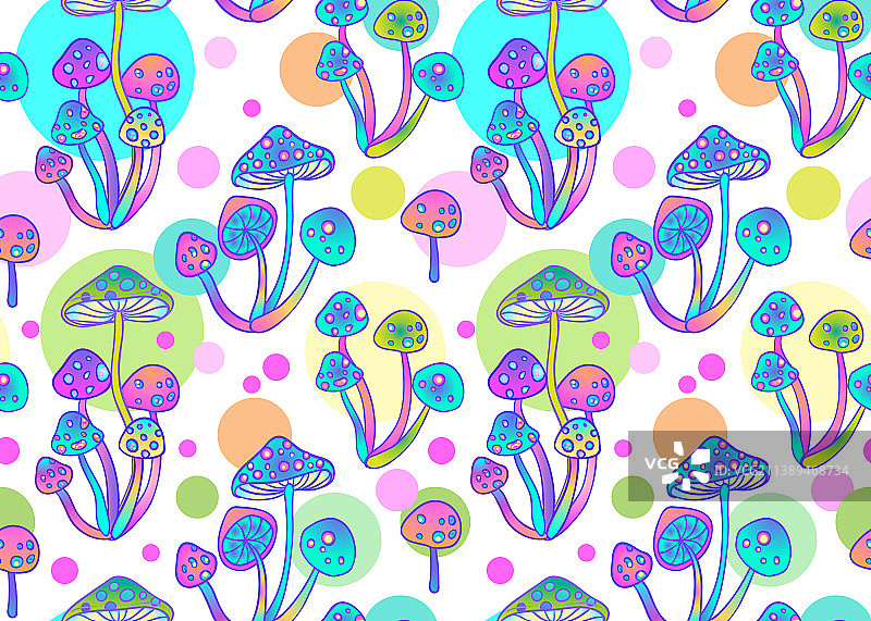 抽象蘑菇无缝图案图片素材