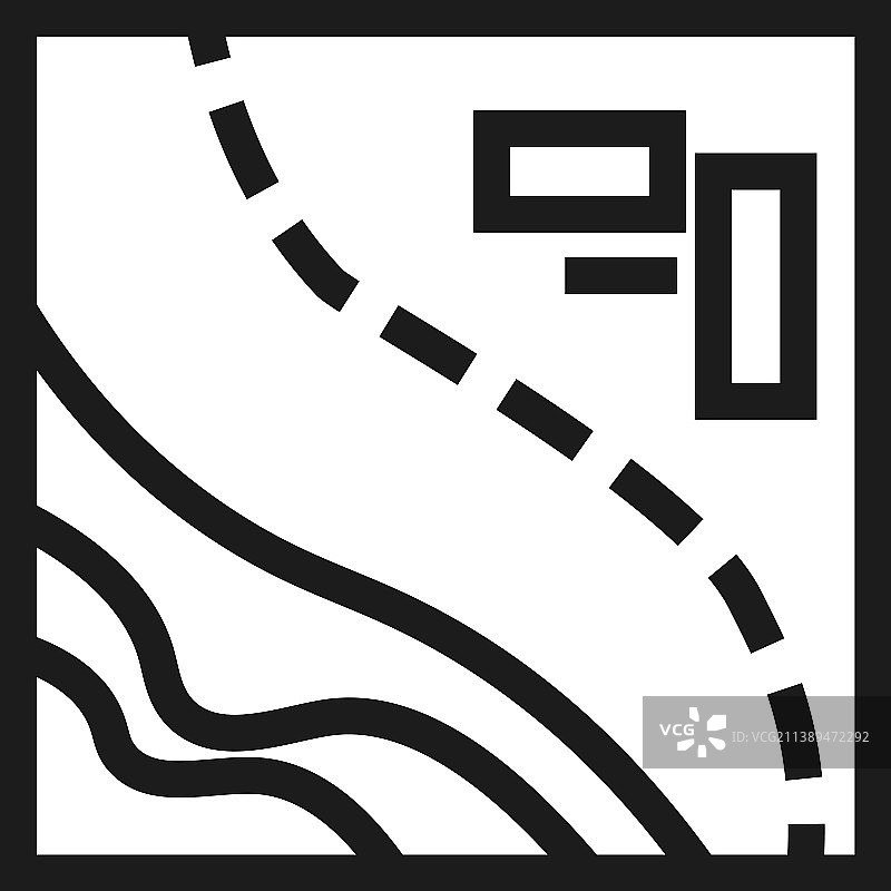 带路径线旅行路线图标的地图图片素材