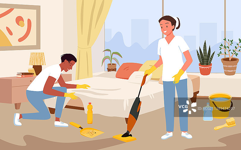 清洁服务综合清理和家务图片素材