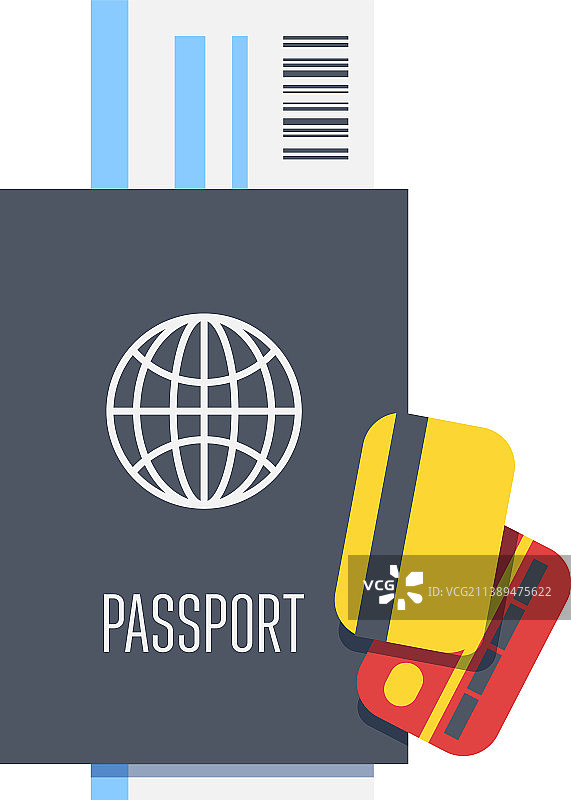带有机票的护照图片素材