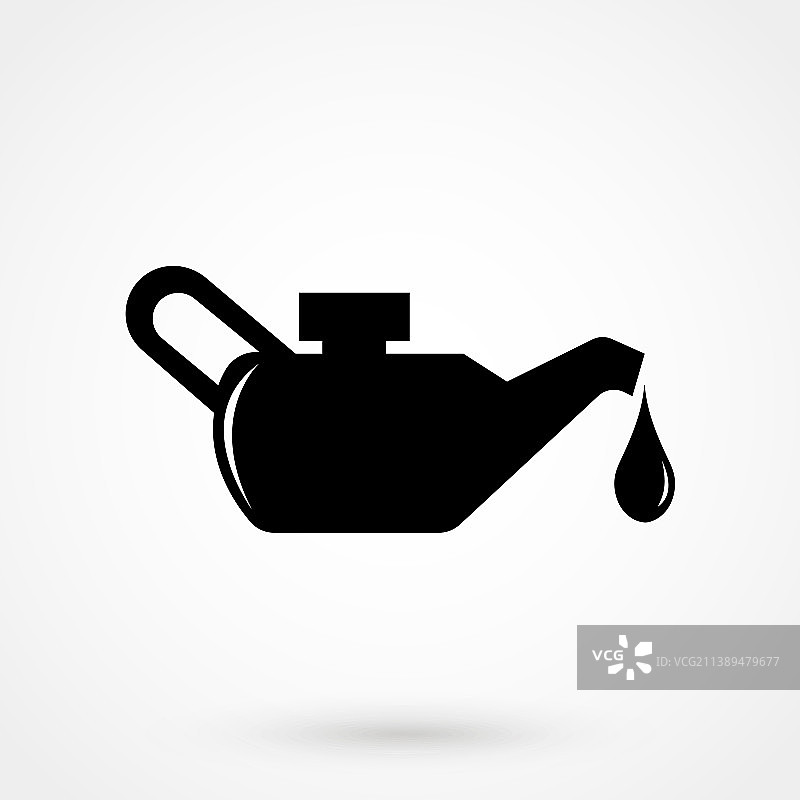 白色背景上的黑色发动机油图标图片素材
