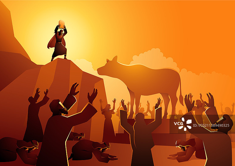 愤怒的摩西把石碑从手中扔了出去图片素材