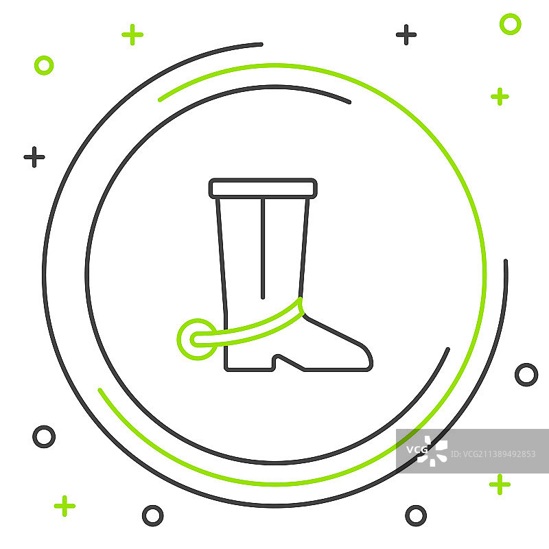 白色背景牛仔靴线条图标图片素材