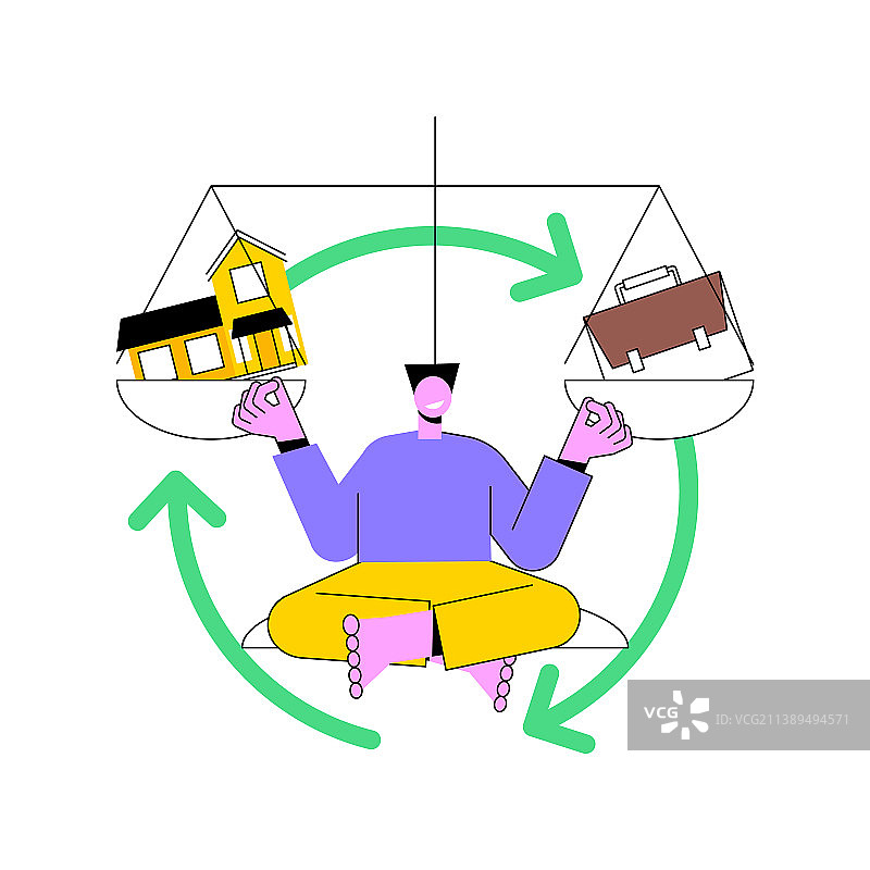 平衡工作与家庭抽象概念图片素材