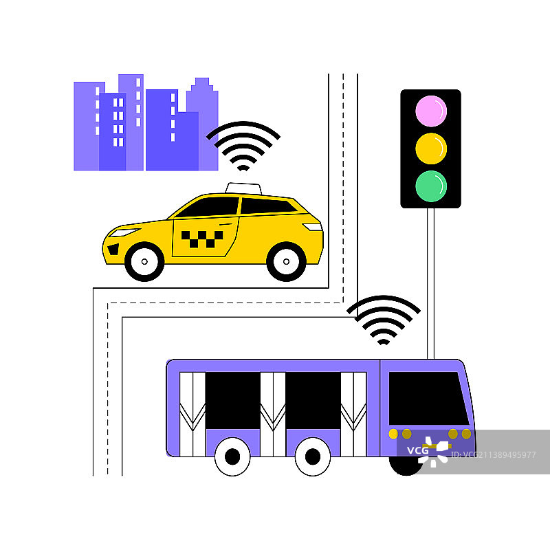 智能交通系统抽象概念图片素材