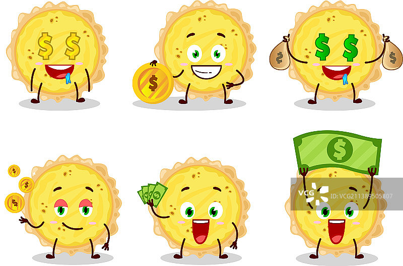 带可爱表情的卡通奶酪馅饼图片素材