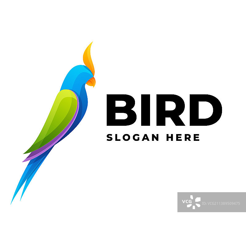 鸟形渐变彩色logo图片素材