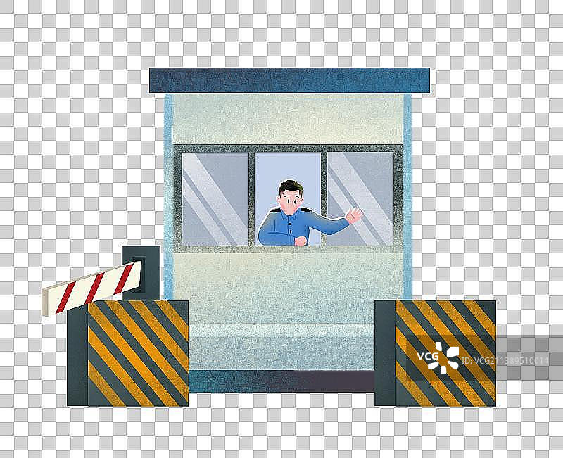 保安亭里安保人员图片素材