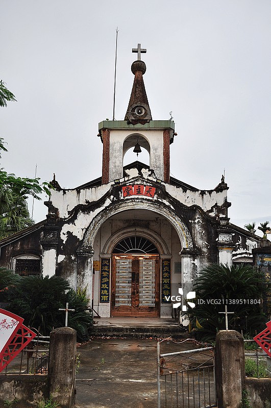 海南定安深田天主堂图片素材