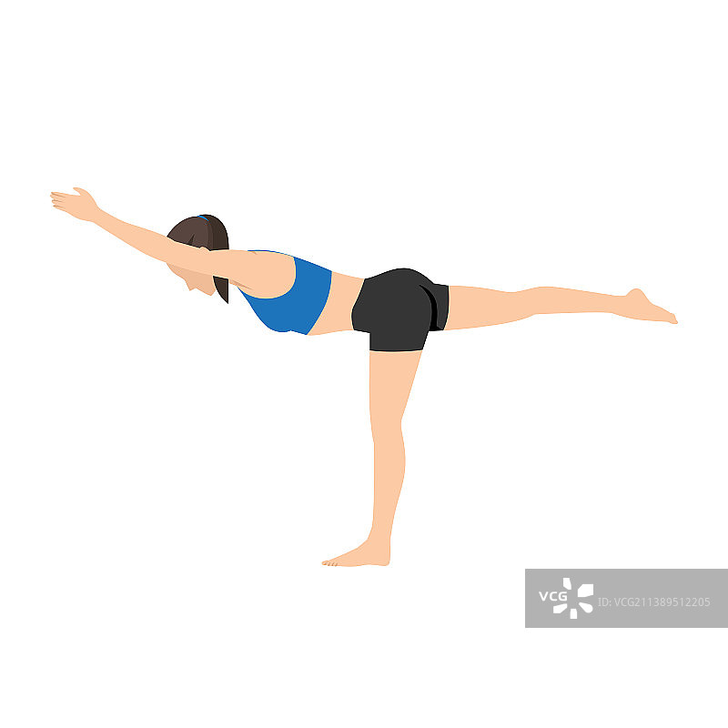 做战士三式瑜伽的女人图片素材