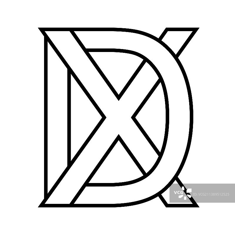 DX XD图标NFT DX交织字母D标志图片素材