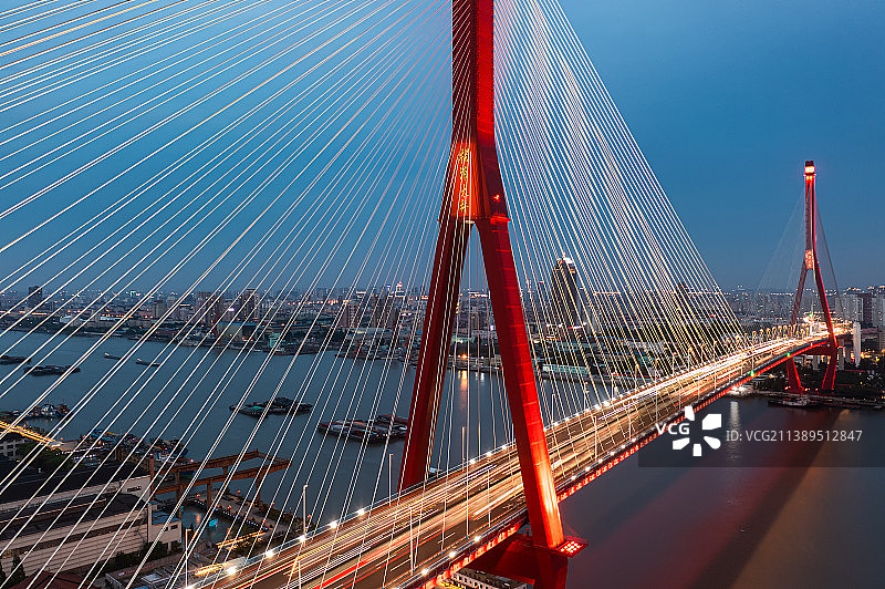 航拍杨浦大桥图片素材