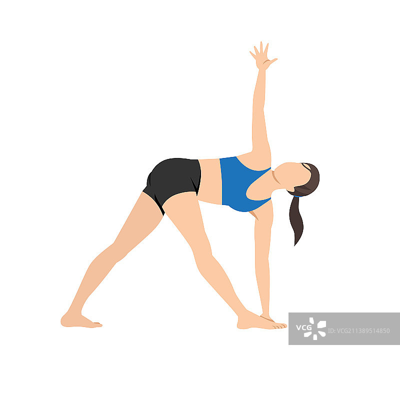 三角扭转式瑜伽图片素材