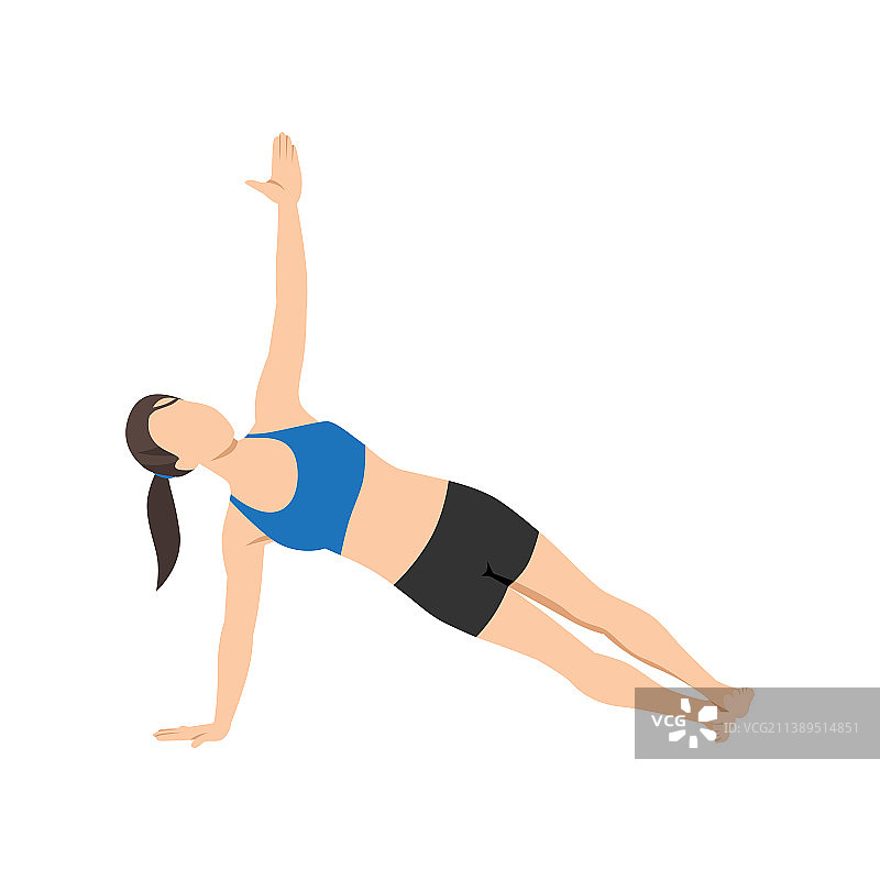 做侧板式瑜伽的女人图片素材