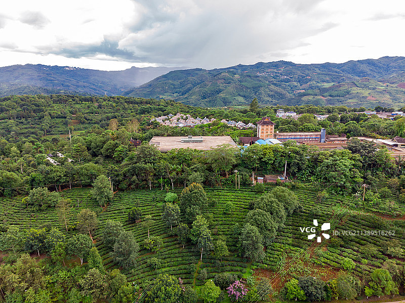 云南普洱澜沧景迈山茶园村寨图片素材