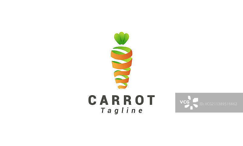 胡萝卜3D逼真缎带标志图片素材