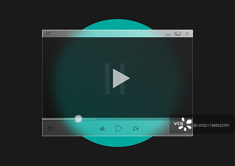 玻璃拟态视频播放器模板图片素材