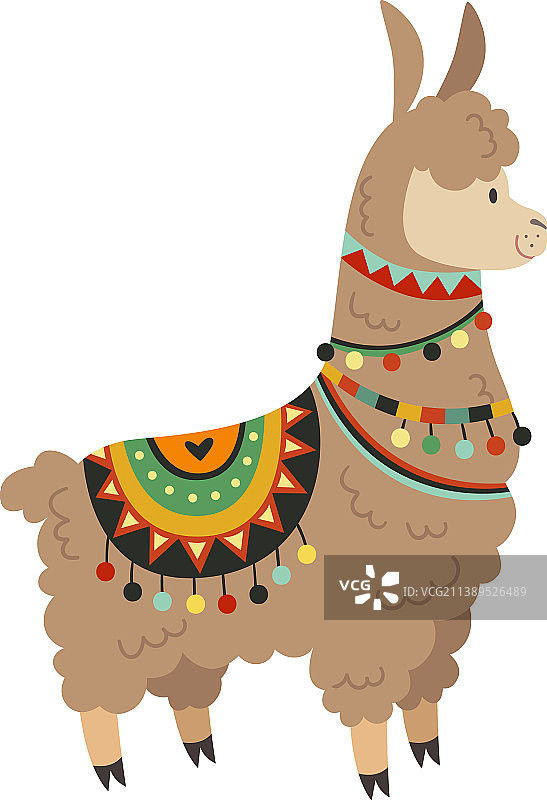 有趣的羊驼骆驼卡通形象图片素材