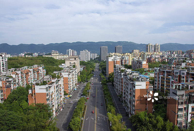 重庆北碚城市风光高角度视图图片素材