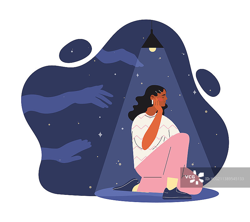 恐惧的女人图片素材