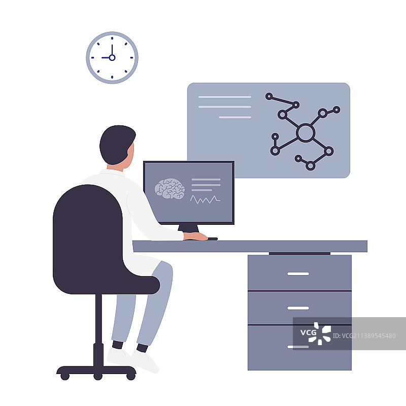 生物科学家研究人脑图片素材