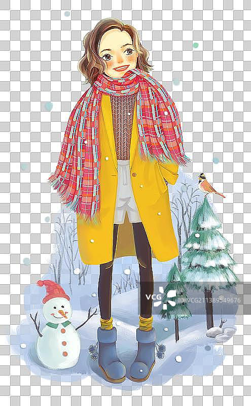 冬天雪地女孩图片素材