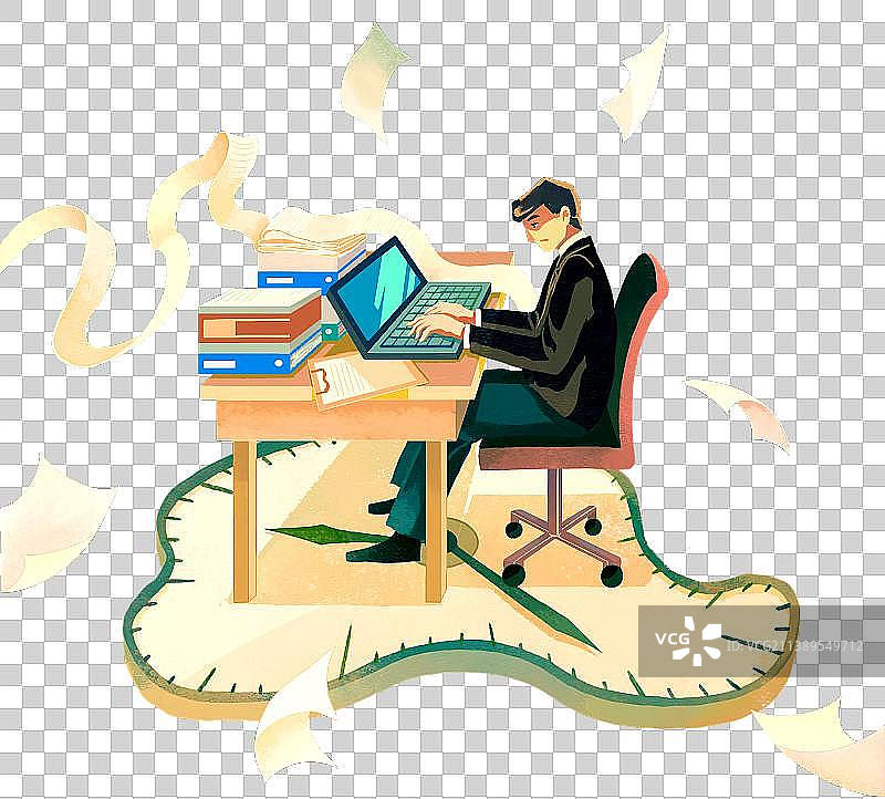 被时间追赶的上班族图片素材