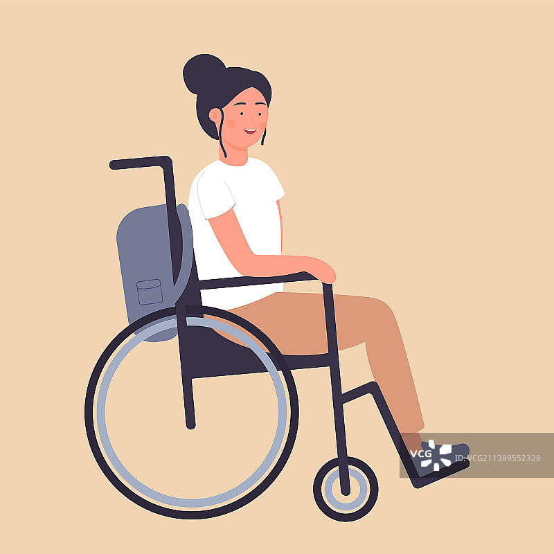 轮椅上微笑的残疾女孩图片素材