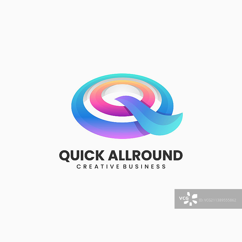 字母Q渐变彩色标志图片素材