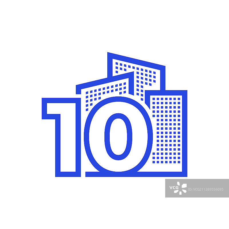 数字10与建筑公寓图片素材