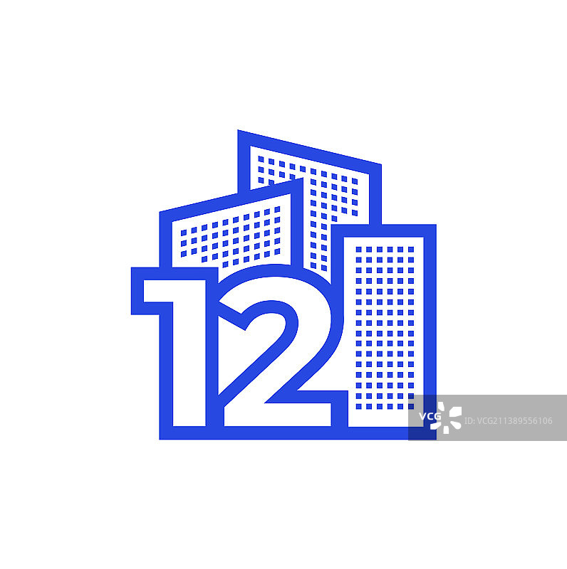 数字12公寓标志设计图片素材