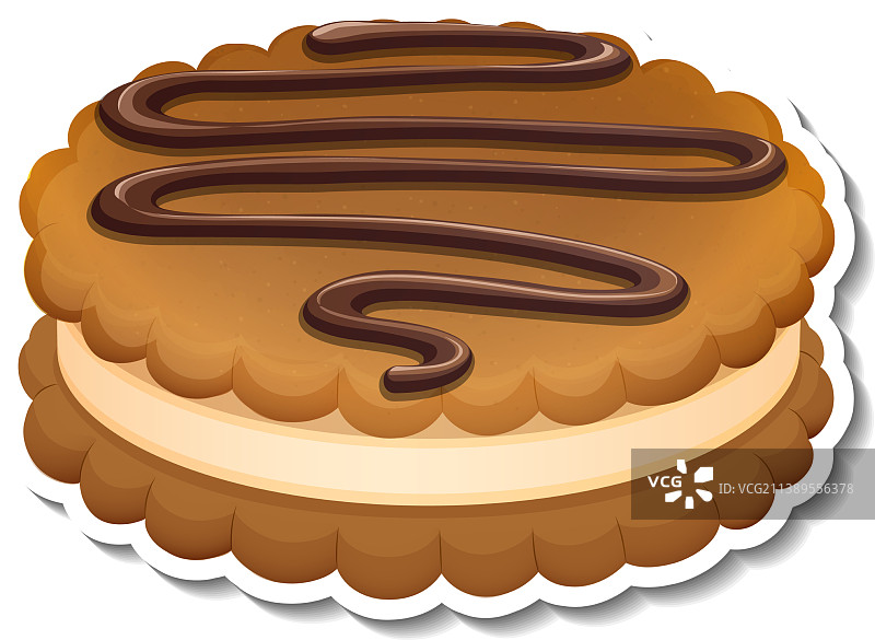 卡通风格奶油夹心饼干三明治图片素材