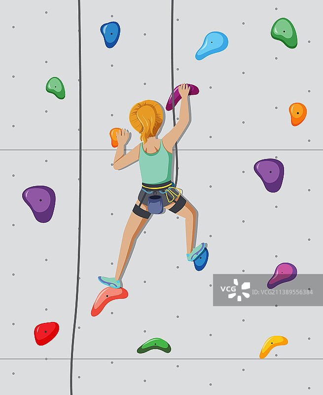 人们在健身房进行室内攀岩图片素材