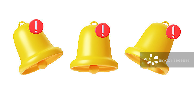 3D通知铃铛图标图片素材