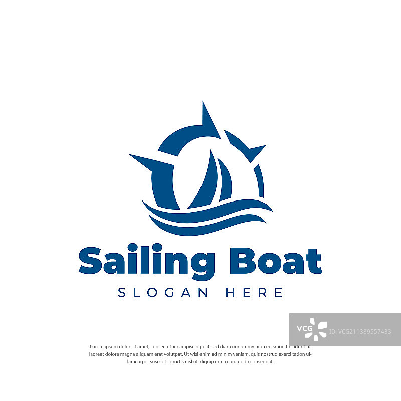 帆船指南针Logo设计模板图片素材