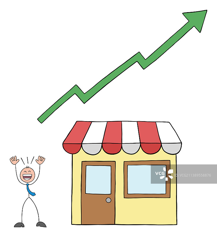 火柴人商人非常高兴图片素材