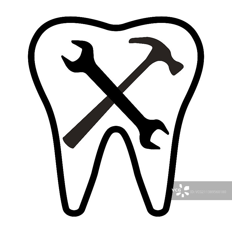 牙科诊所或牙科实验室牙齿标志图片素材