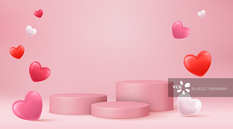 带爱心的舞台地台图片素材
