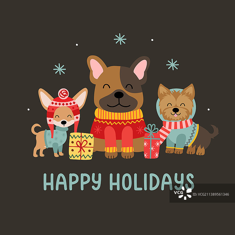 有趣的狗狗礼物贺卡图片素材