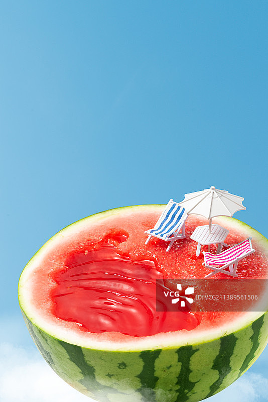 夏日假期西瓜创意图片素材